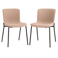 STUHL-SET 2 Stück  in Bouclé  - Beige/Schwarz, MODERN, Textil/Metall (48/83/59cm) - MID.YOU