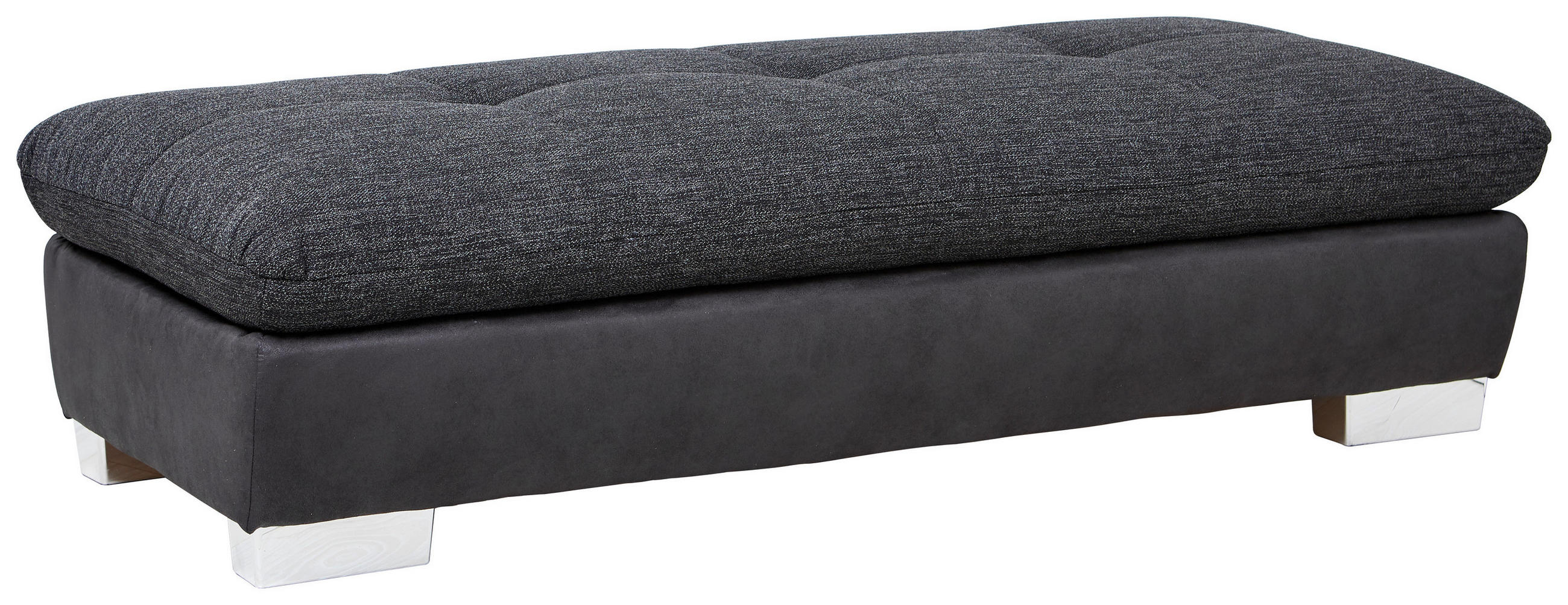 HOCKER Chenille Dunkelgrau  - Chromfarben/Dunkelgrau, Design, Textil (156/43/74cm) - Xora
