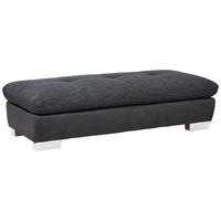 HOCKER in Textil Dunkelgrau  - Chromfarben/Dunkelgrau, Design, Textil (156/43/74cm) - Xora