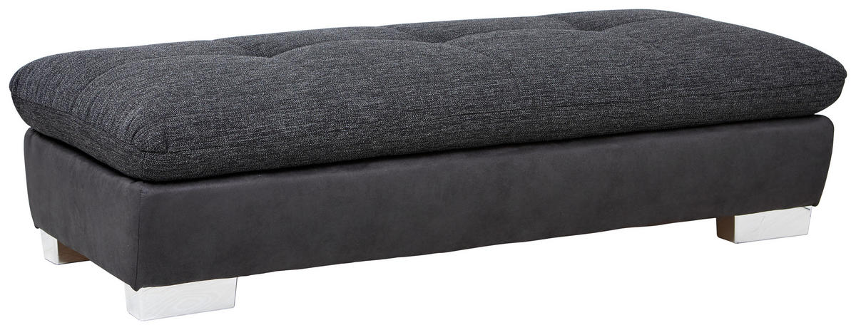 HOCKER in Textil Dunkelgrau  - Chromfarben/Dunkelgrau, Design, Textil (156/43/74cm) - Xora