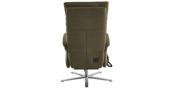 RELAXSESSEL in Leder Olivgrün - Edelstahlfarben/Olivgrün, Design, Leder/Metall (70/124/85cm) - Cantus