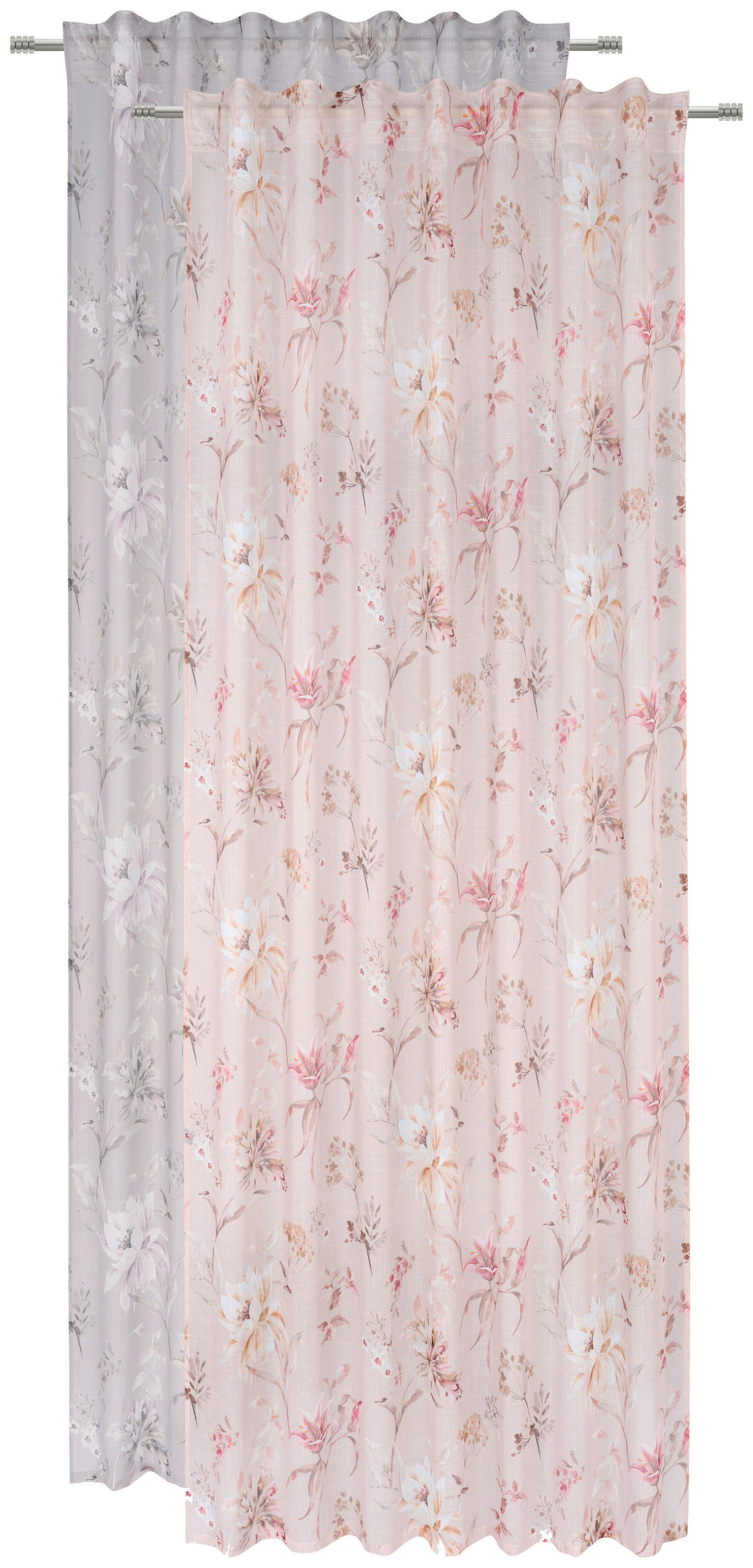 HOTOVÝ ZÁVES, polopriehľadné, 140/245 cm - béžová/červená, Basics, textil (140/245cm) - Esposa