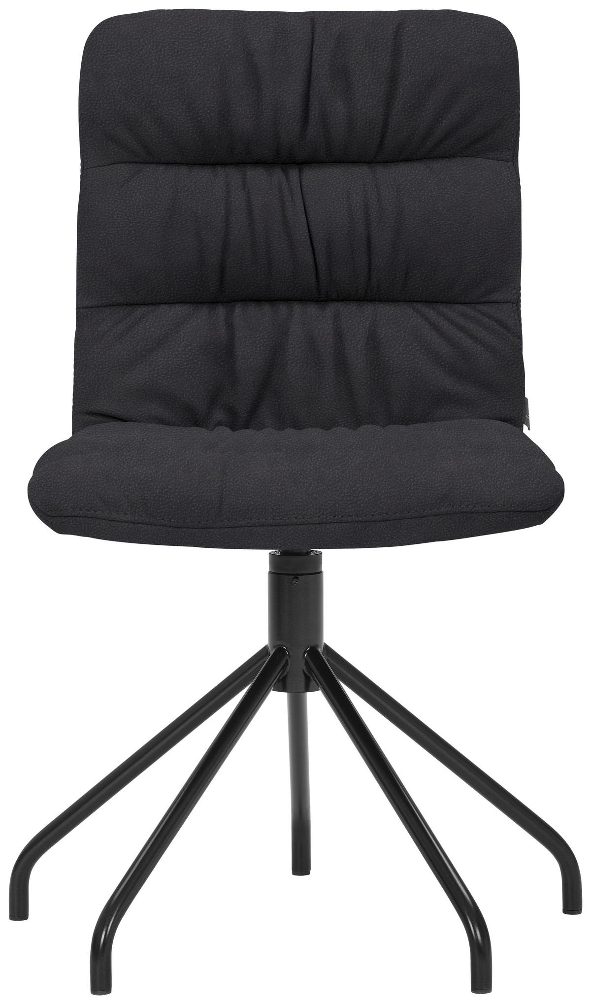 STUHL  in Stahl Echtleder naturbelassen Metall, Leder  - Schwarz, Design, Leder/Metall (52/90/60cm) - Bacher