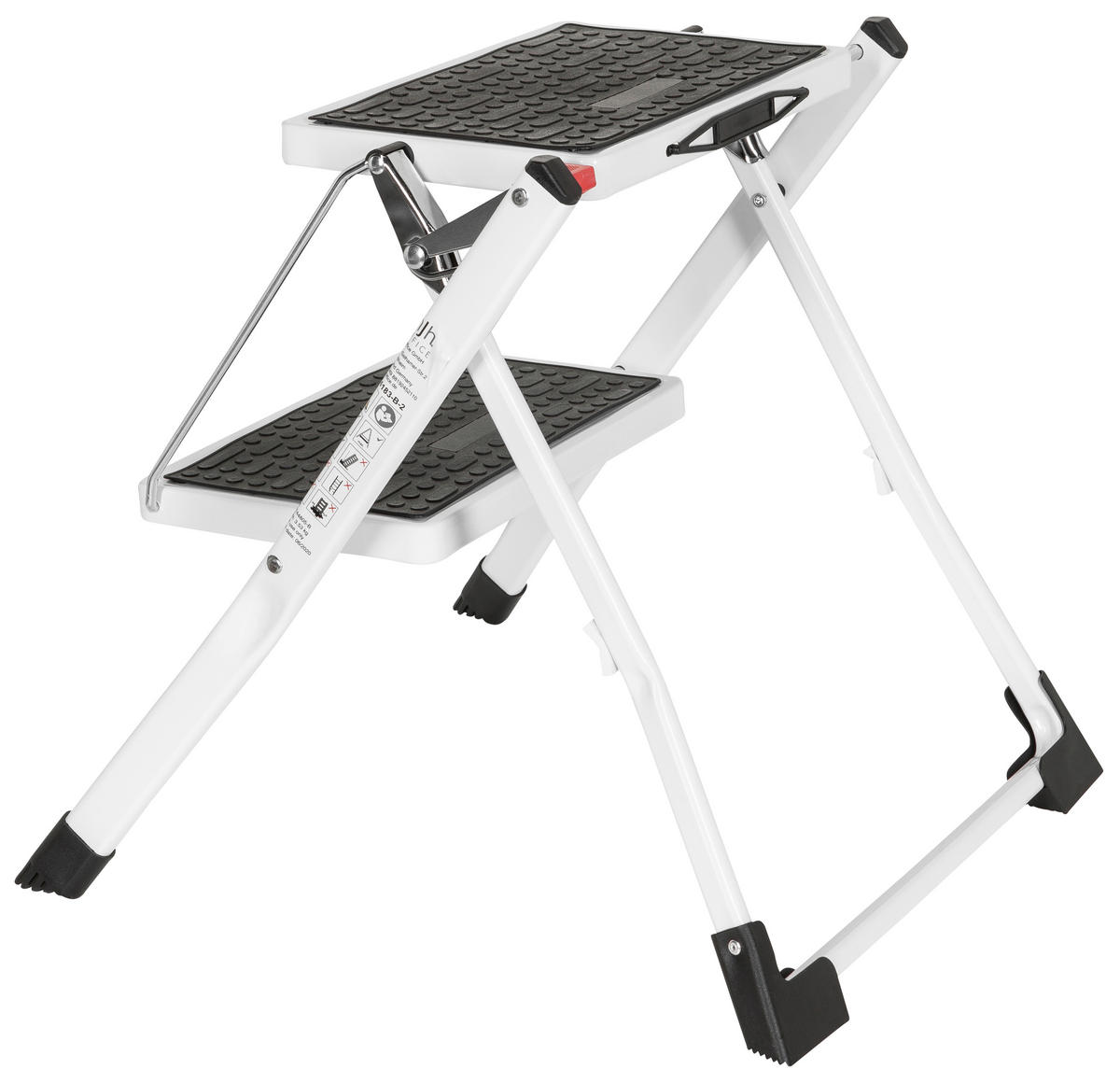 KLAPPTRITTLEITER - Schwarz/Weiß, Basics, Metall (49,5/44/48cm) - MID.YOU