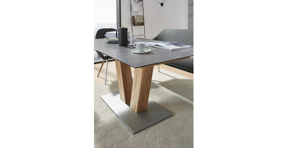ESSTISCH in Kunststoff, Holzwerkstoff 140(180)/90/77 cm - Eichefarben/Graphitfarben, KONVENTIONELL, Holzwerkstoff/Kunststoff (140(180)/90/77cm) - Voleo