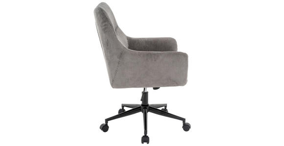 DREHSTUHL Cord Grau, Schwarz  - Schwarz/Grau, Design, Textil/Metall (64/90-98/68cm) - Carryhome