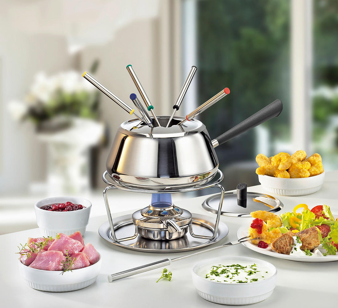FONDUESET CLASSIC ECO  - Silberfarben, KONVENTIONELL, Metall (21,9/42,3/10,9cm) - Spring