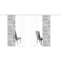 FLÄCHENVORHANG  4 Stück  halbtransparent   60/245 cm  - Anthrazit/Weiß, Design, Textil (60/245cm)
