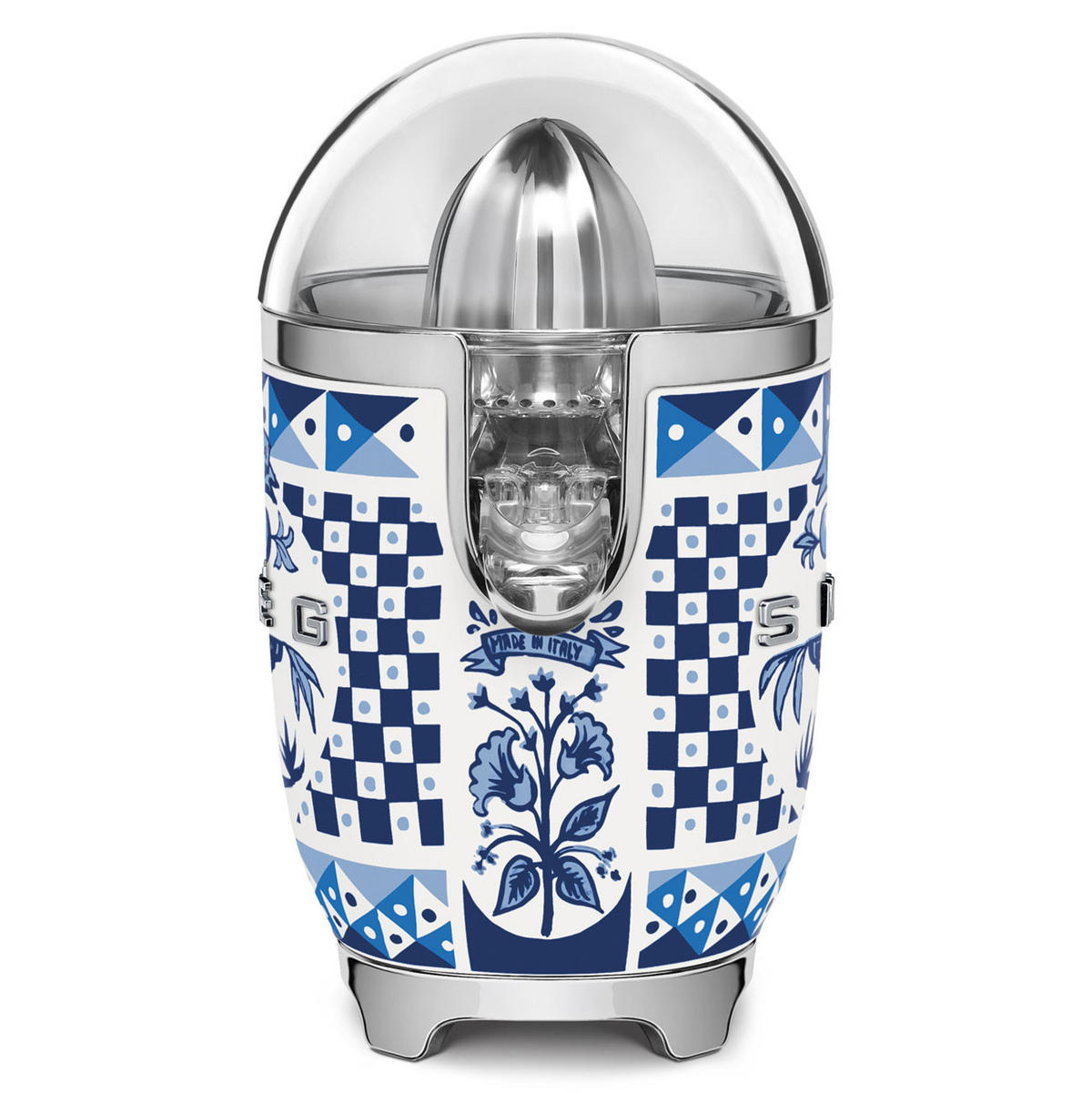 ZITRONENPRESSE - Blau/Weiß, Design, Metall (16,6/28,1/16,6cm) - SMEG