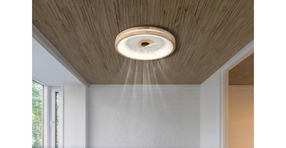 DECKENLEUCHTE 30 W 50/12,5 cm - Dunkelbraun/Weiß, Design, Holz/Kunststoff (50/12,5cm) - Novel