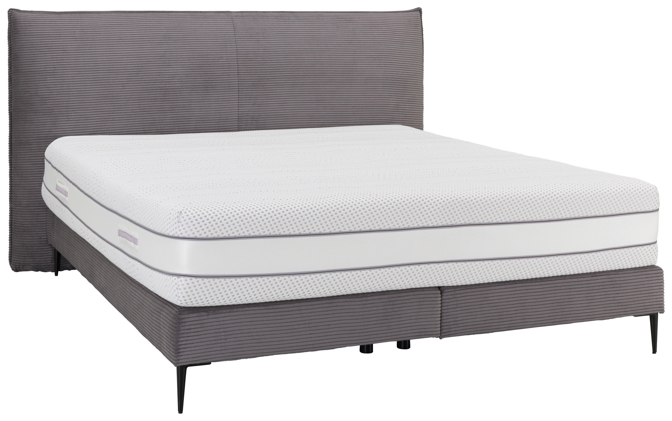 BOXSPRINGBETT 160/200 cm  in Anthrazit  - Anthrazit/Schwarz, Design, Textil/Metall (160/200cm) - Beldomo - Sleep