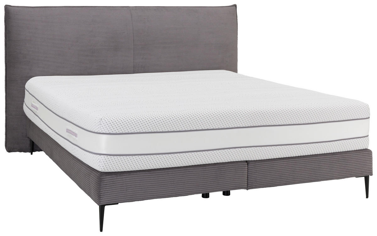 BOXSPRINGBETT 180/200 cm  in Anthrazit  - Anthrazit/Schwarz, Modern, Textil/Metall (180/200cm) - Beldomo - Sleep