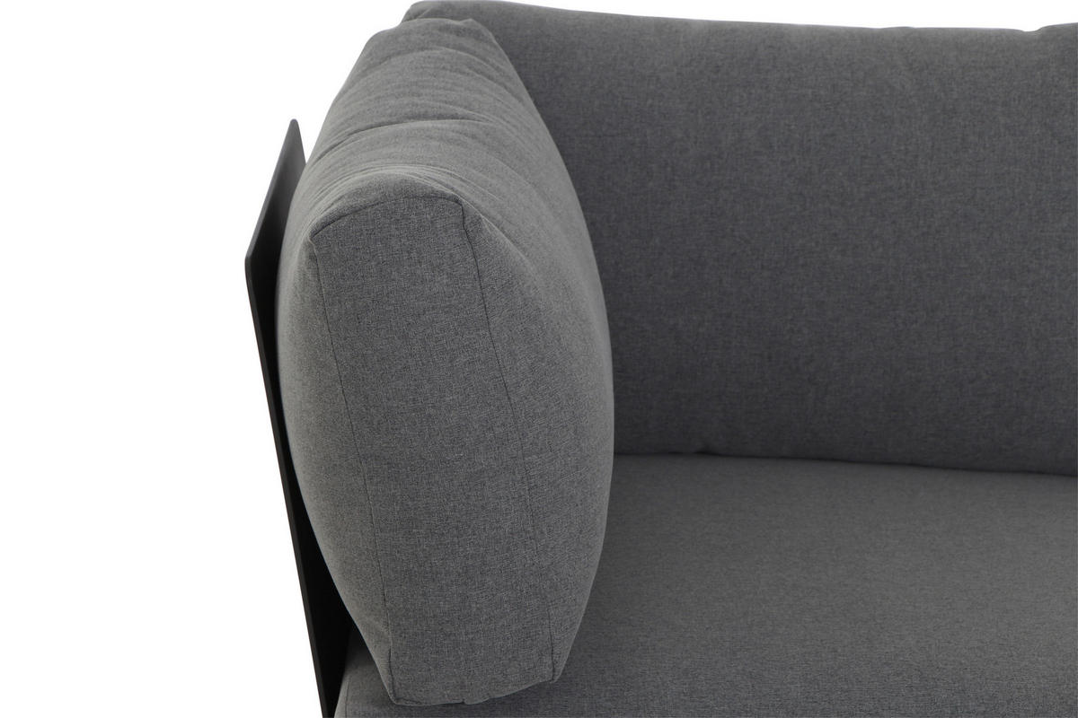 LOUNGEGARNITUR Teakholz massiv Aluminium  - Anthrazit/Grau, KONVENTIONELL, Holz/Textil (252/84/252cm) - Siena Garden