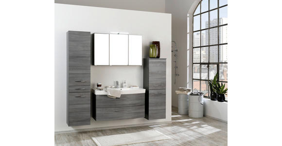 MIDISCHRANK 40/130/35 cm  - Chromfarben/Eichefarben, Holzwerkstoff/Metall (40/130/35cm) - Xora