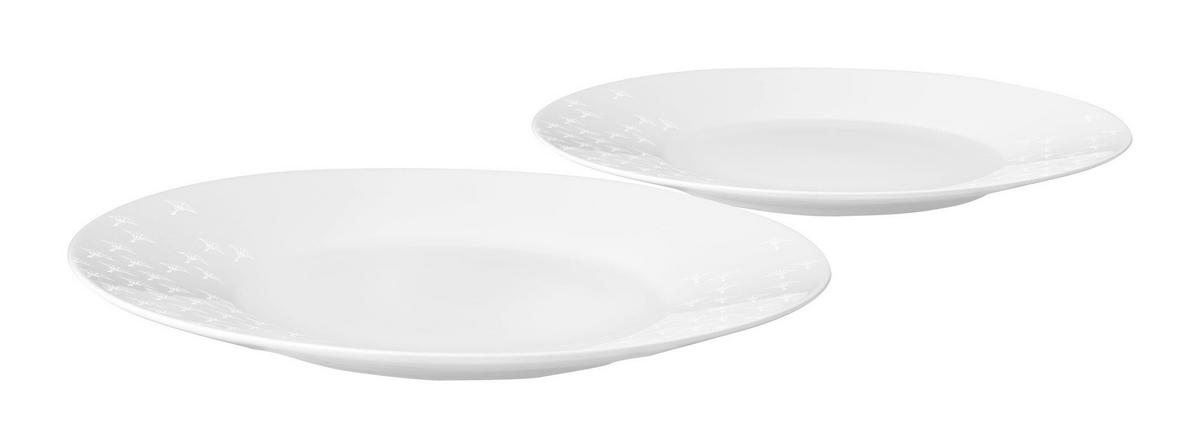 SPEISETELLERSET Faded Cornflower 2-teilig  - Weiß, Design, Keramik (28cm) - Joop!