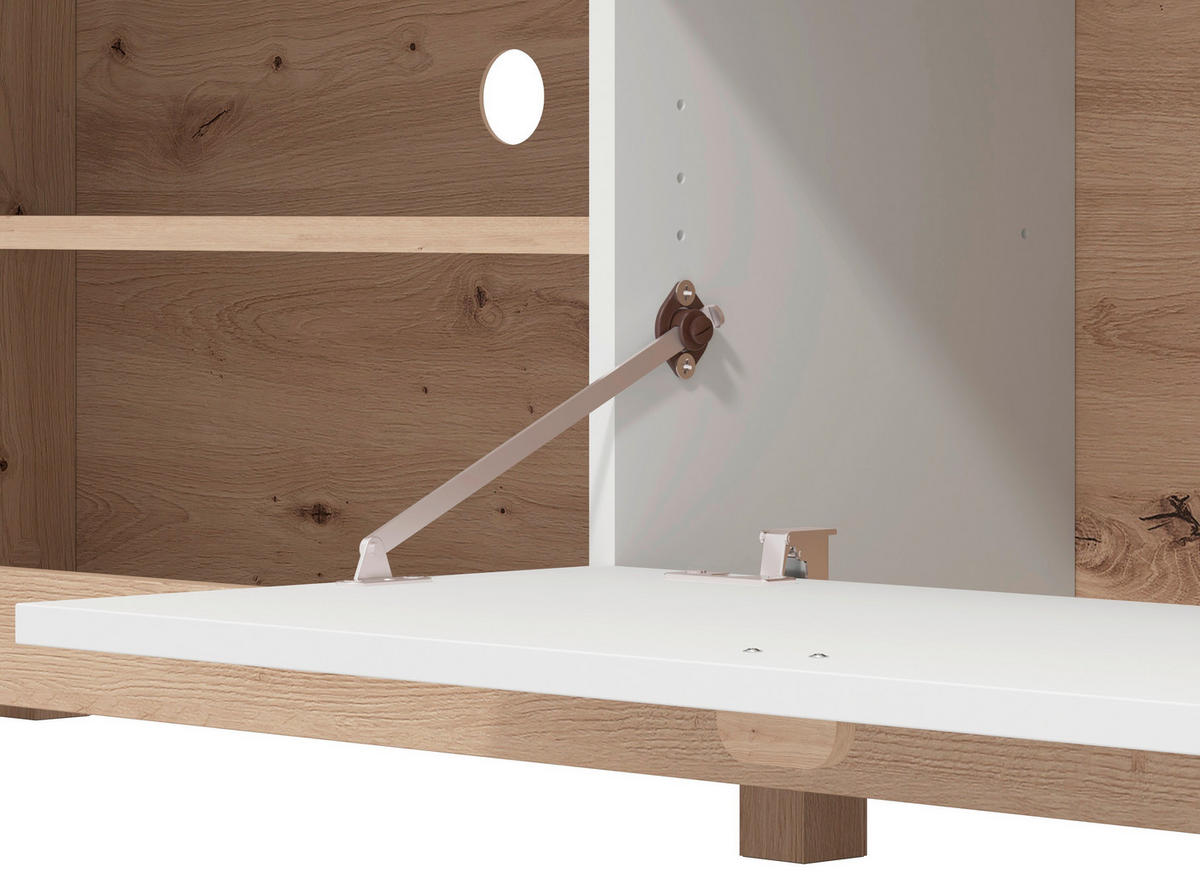 REGAL ZA DNEVNI BORAVAK bijela, hrast Artisan   - bijela/hrast Artisan, Moderno, drvni materijal/plastika (297/35/179,5cm)