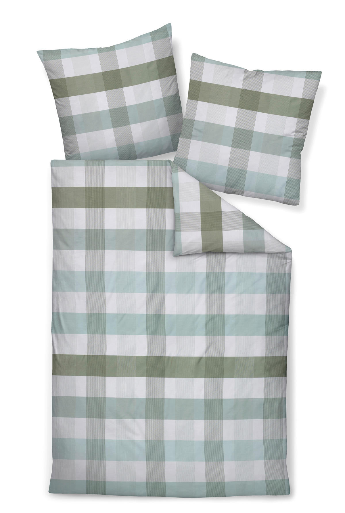 POSTELJNINA 135/200 cm mako saten žajbljevo zelena  - žajbljevo zelena, Konvencionalno, tekstil (135/200cm) - Janine