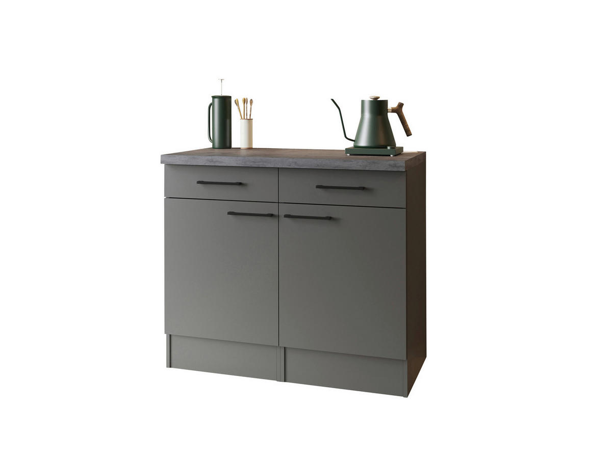 BÄNKSKÅP 100/90/60 cm  i grå  - svart/grå, Trend, metall/trämaterial (100/90/60cm) - Respekta