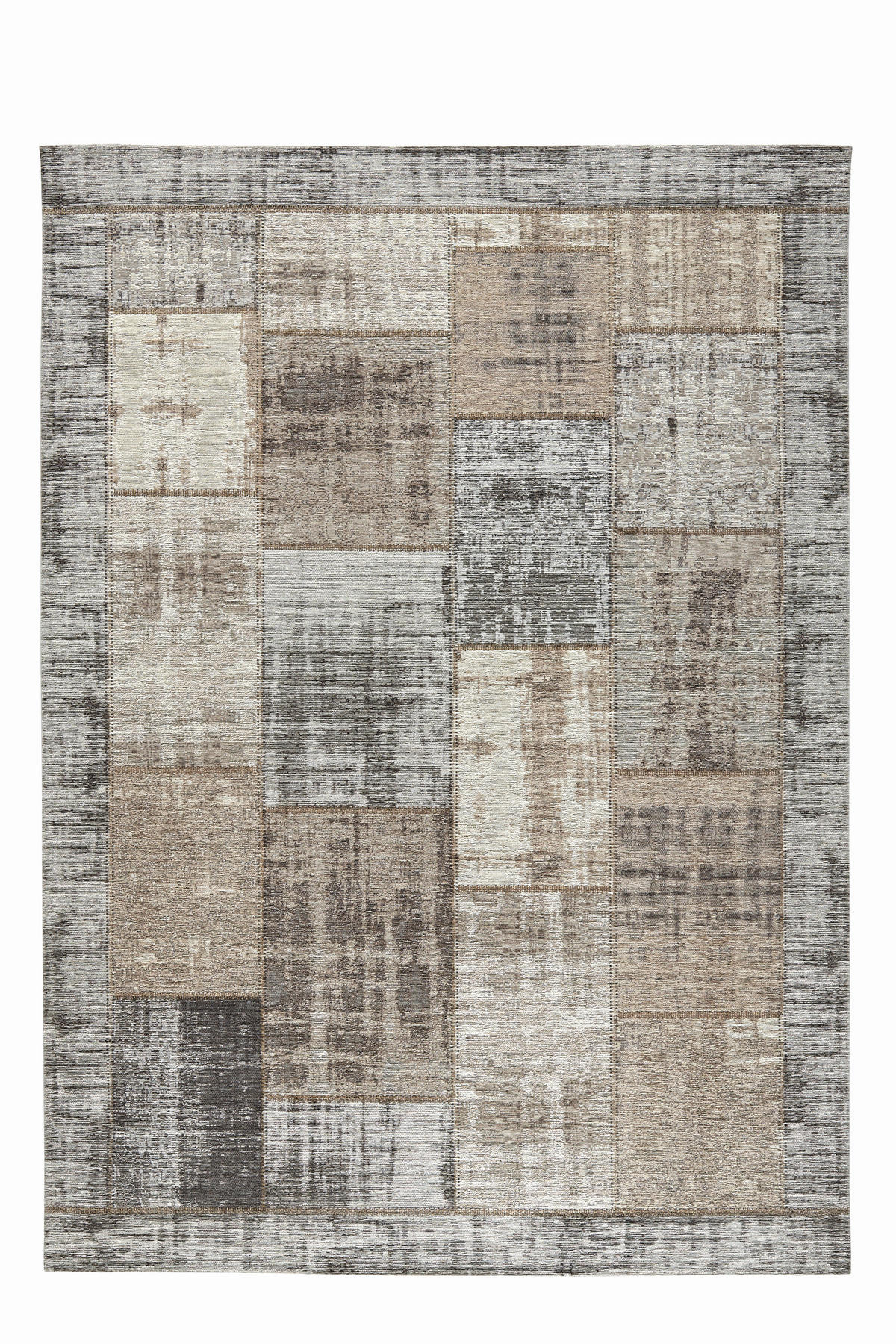 FLACHWEBETEPPICH 155/230 cm Patch Grau, Beige rechteckig  - Beige/Grau, Trend, Textil (155/230cm) - Novel