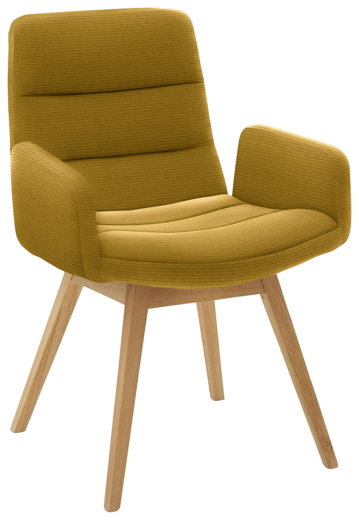ARMLEHNSTUHL  in Cord  - Gelb/Naturfarben, Design, Holz/Textil (61/88/66cm) - Dieter Knoll