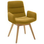 ARMLEHNSTUHL  in Cord  - Gelb/Naturfarben, Design, Holz/Textil (61/88/66cm) - Dieter Knoll
