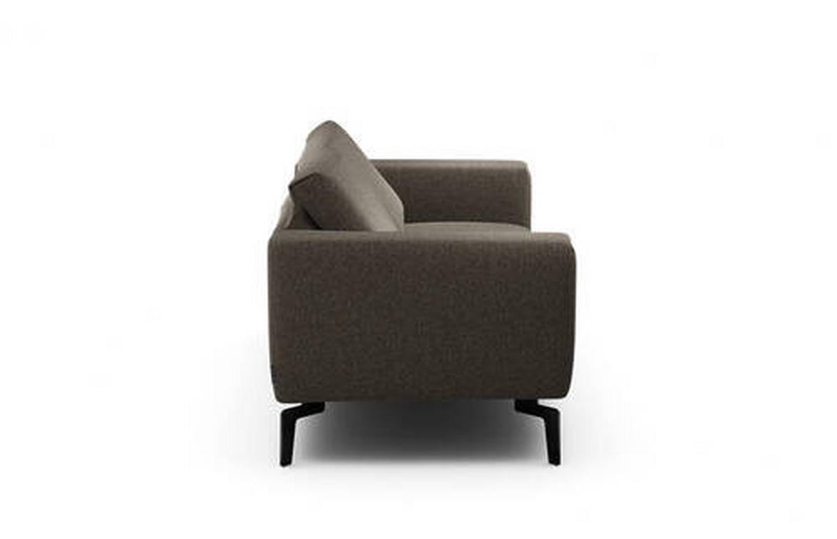 2-SITZER-SOFA Chenille Braun  - Schwarz/Braun, Design, Textil/Metall (180/86/86-94cm) - SENSOO