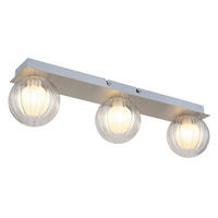 BADEZIMMER-DECKENLEUCHTE    50/10/12,5 cm  - Klar, Konventionell, Glas/Metall (50/10/12,5cm) - Globo