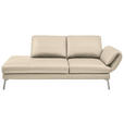 RÉCAMIERE in Echtleder Creme  - Chromfarben/Creme, Design, Leder/Metall (209/85-109/95-16cm) - Dieter Knoll