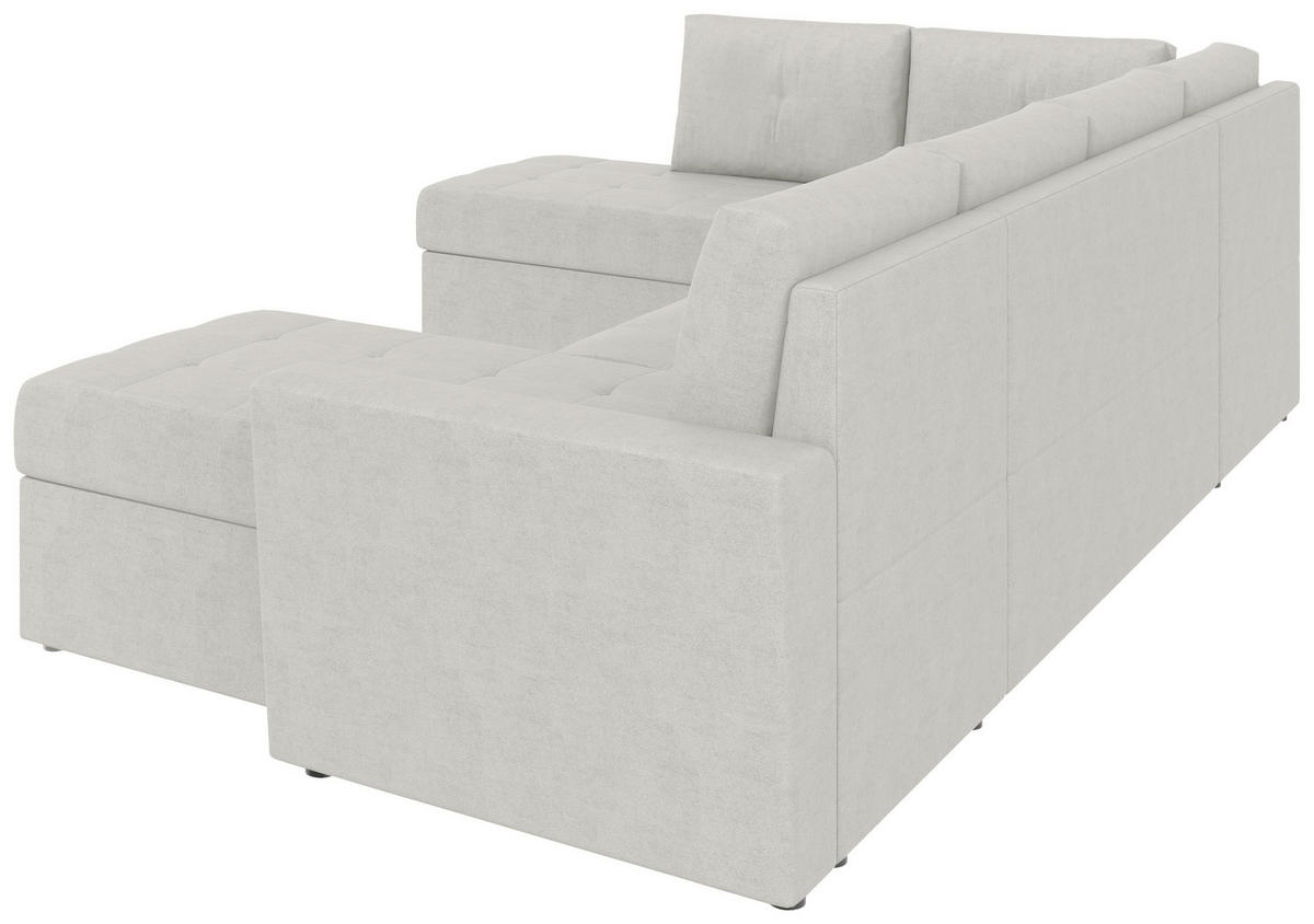 WOHNLANDSCHAFT TERMOLI Beige Jacquard  - Beige/Schwarz, Design, Kunststoff/Textil (212/297/155cm) - MID.YOU