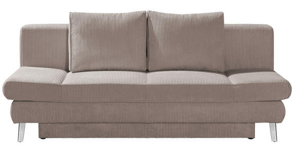 SCHLAFSOFA  in Cord Beige  - Chromfarben/Beige, Design, Textil/Metall (200/85/90cm) - Xora