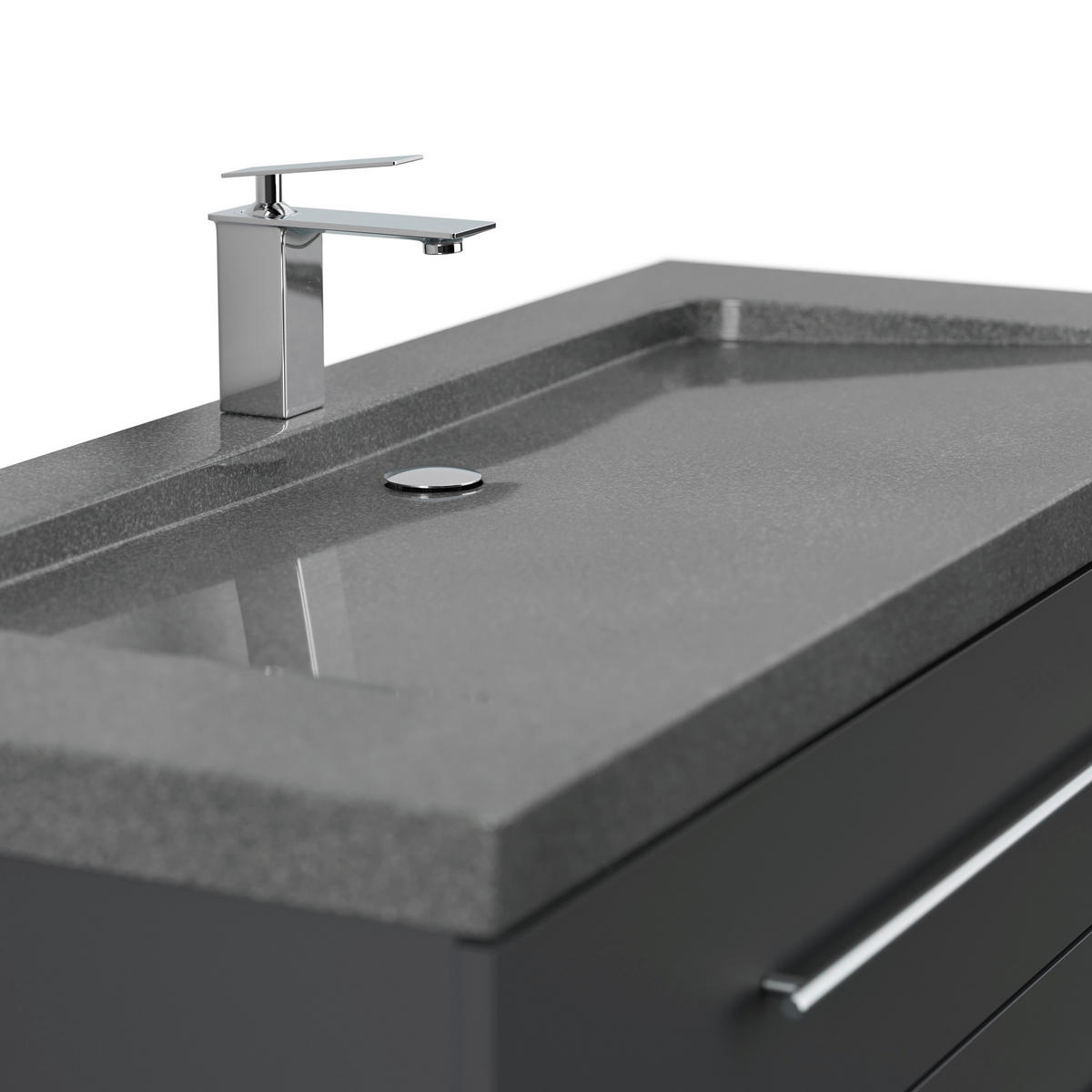 WASCHTISCHKOMBI 130 cm  - Graphitfarben, Basics, Holzwerkstoff/Stein (130cm) - MID.YOU