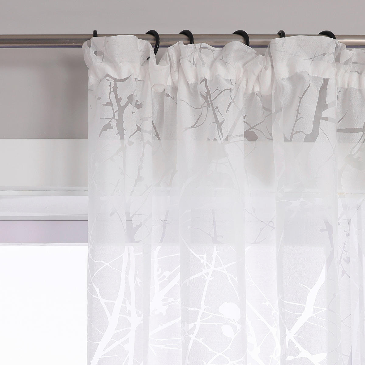 FERTIGVORHANG  transparent  140/260 cm   - Weiß Hochglanz, Basics, Textil (140/260cm)