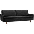 SCHLAFSOFA Flachgewebe Schwarz  - Eichefarben/Schwarz, KONVENTIONELL, Holz/Textil (220/85/98cm) - Carryhome