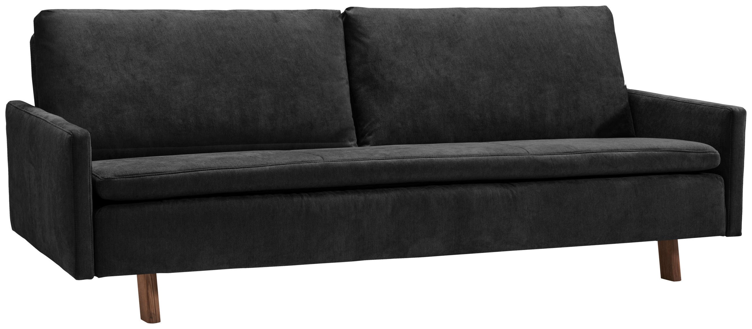 SCHLAFSOFA Flachgewebe Schwarz  - Eichefarben/Schwarz, KONVENTIONELL, Holz/Textil (220/85/98cm) - Carryhome