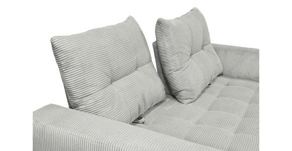 BIGSOFA  in Cord Hellgrau  - Hellgrau/Schwarz, KONVENTIONELL, Textil/Metall (246/100/116cm) - Carryhome