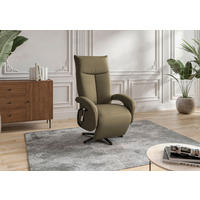 SESSEL in Echtleder Olivgrün  - Schwarz/Olivgrün, Konventionell, Leder/Metall (74/112/82cm) - Sit & More