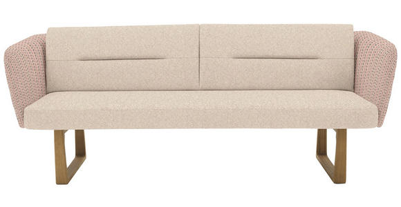 SITZBANK 224/91/69 cm Flachgewebe Naturfarben, Rosa massiv Holz  - Eichefarben/Naturfarben, Design, Holz/Textil (224/91/69cm) - Valnatura