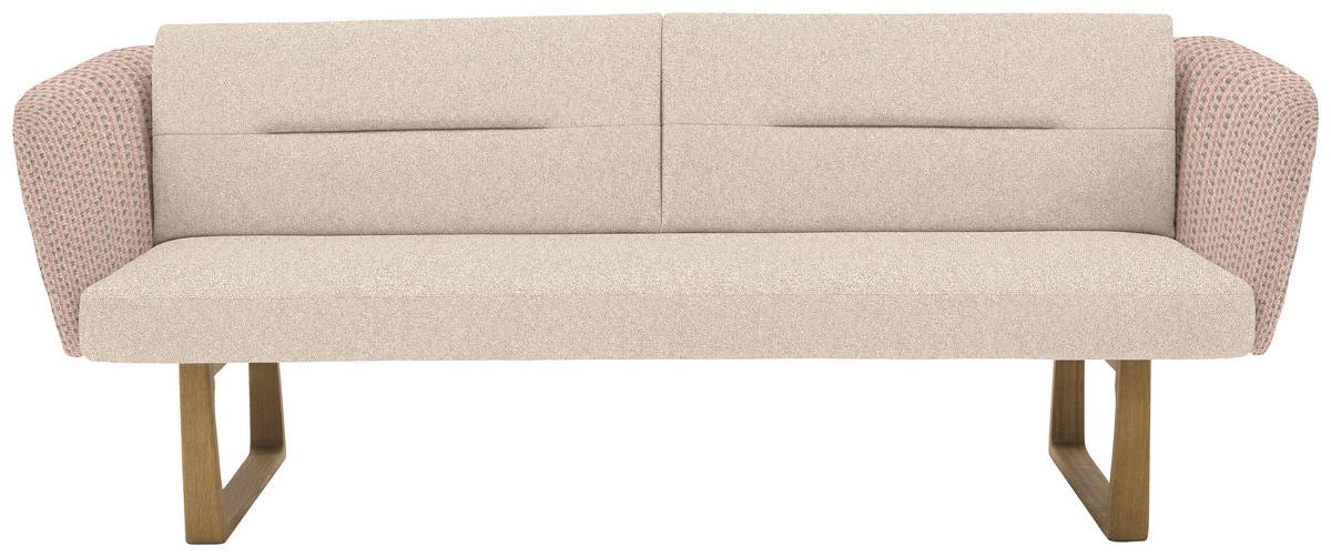 SITZBANK 224/91/69 cm Flachgewebe Naturfarben, Rosa massiv Holz  - Eichefarben/Naturfarben, Design, Holz/Textil (224/91/69cm) - Valnatura