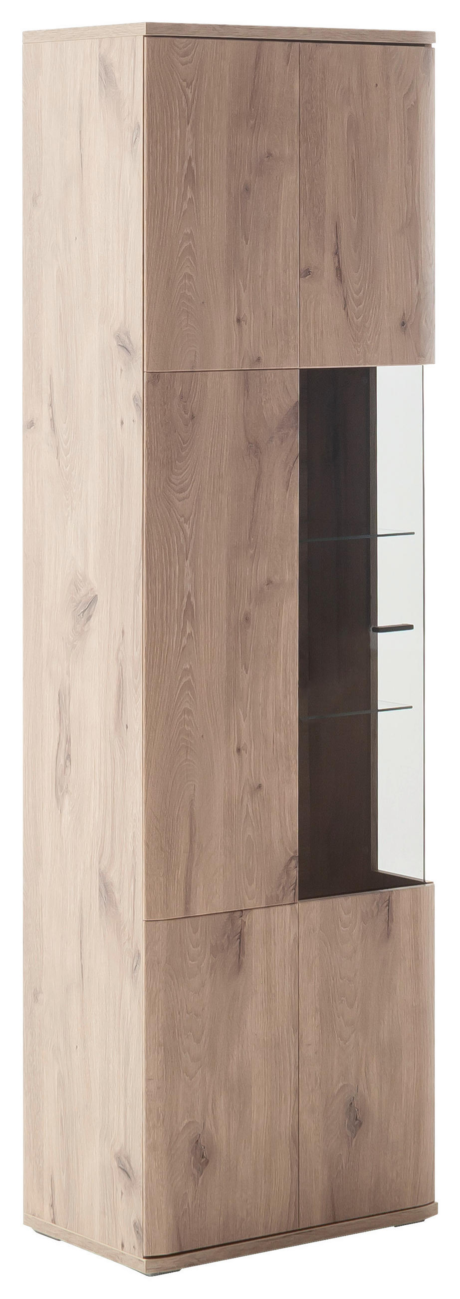 VITRINE in Eichefarben  - Eichefarben/Anthrazit, Design, Glas/Holzwerkstoff (60/199/37cm) - MID.YOU