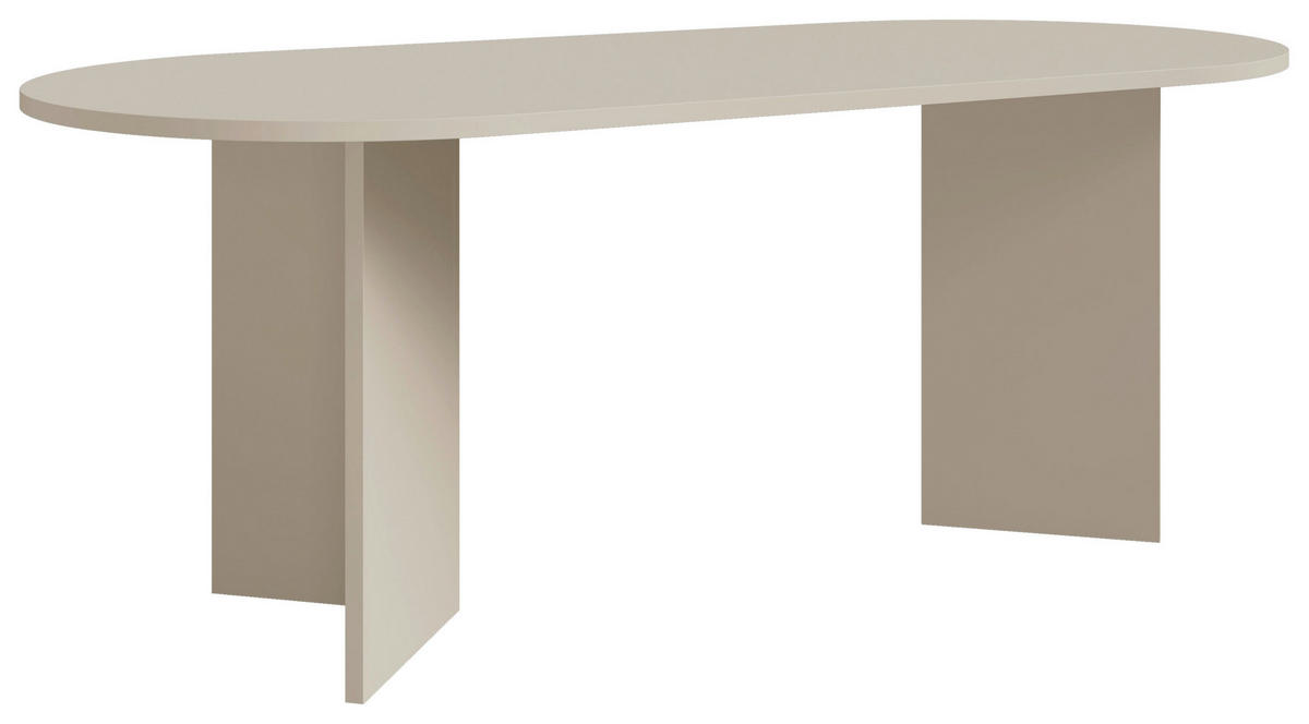 ESSTISCH Beige oval   - Beige, Design, Holzwerkstoff (223,6/90/75cm) - Lomoco