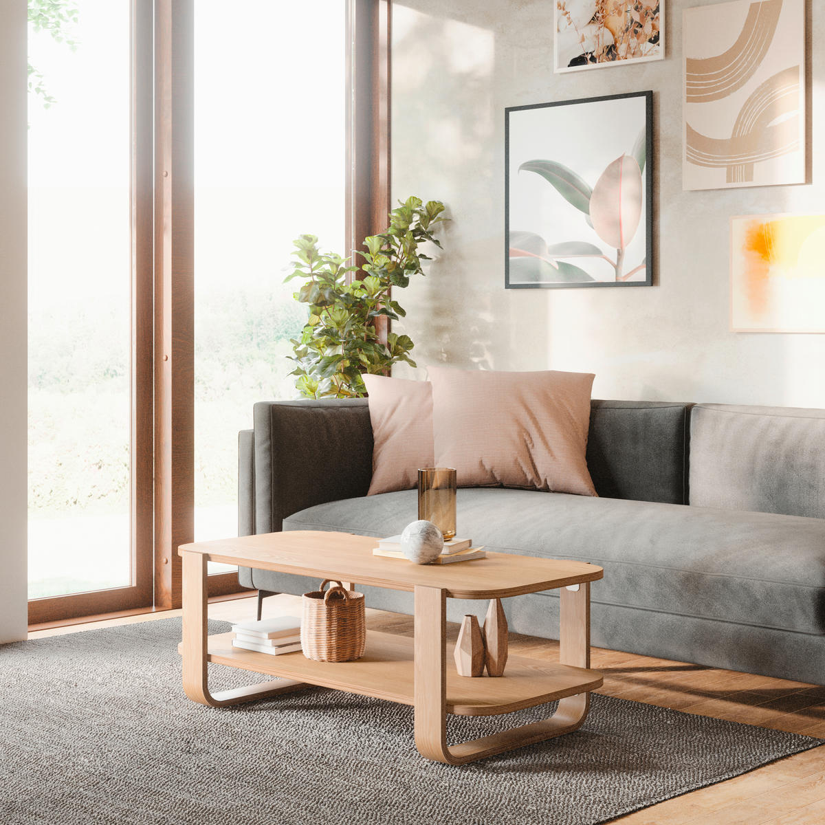 KLUBSKA MIZA, 109/40/55 cm naravne barve  - naravne barve, Basics, les (109/40/55cm) - Umbra