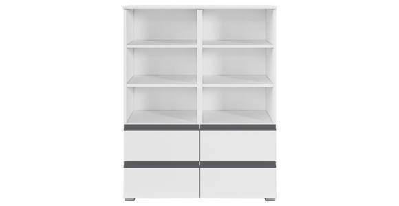 REGAL Weiß - Silberfarben/Weiß, Trend, Holzwerkstoff/Kunststoff (93/119/42cm) - Xora