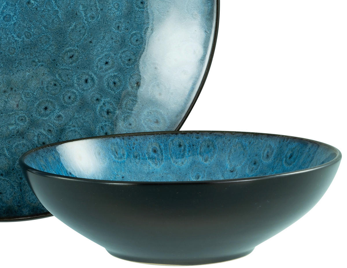 KOMPLETT SERVIS Capri 16 delar  - blå/mörkblå, Trend, keramik (40/26/31cm) - Creatable