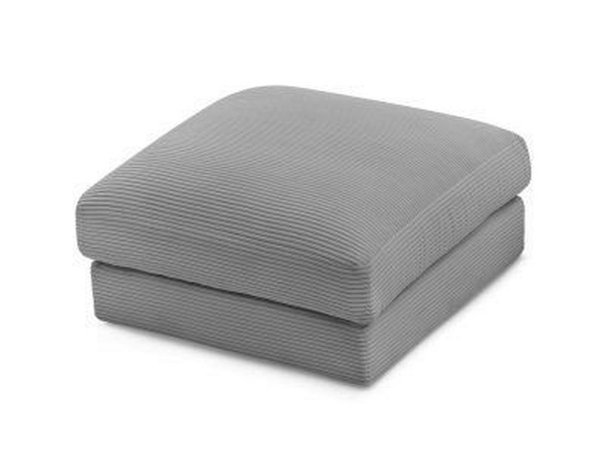 HOCKER LEONARD Cord Hellgrau  - Hellgrau/Schwarz, MODERN, Kunststoff/Textil (86/43/86cm)