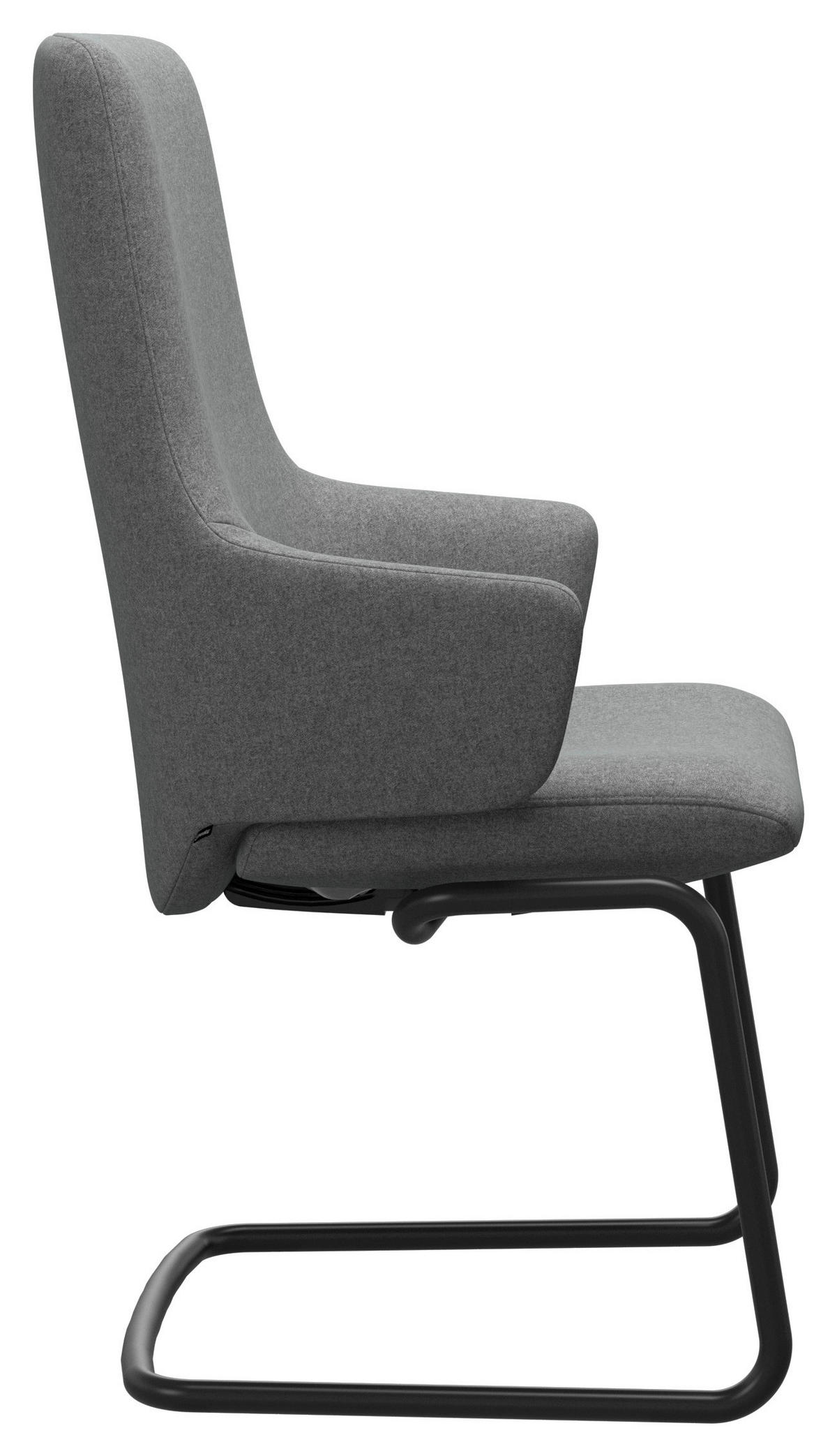 ARMLEHNSTUHL  in Aluminium Flachgewebe  - Hellgrau/Schwarz, Design, Textil/Metall (58/105/63cm) - Stressless