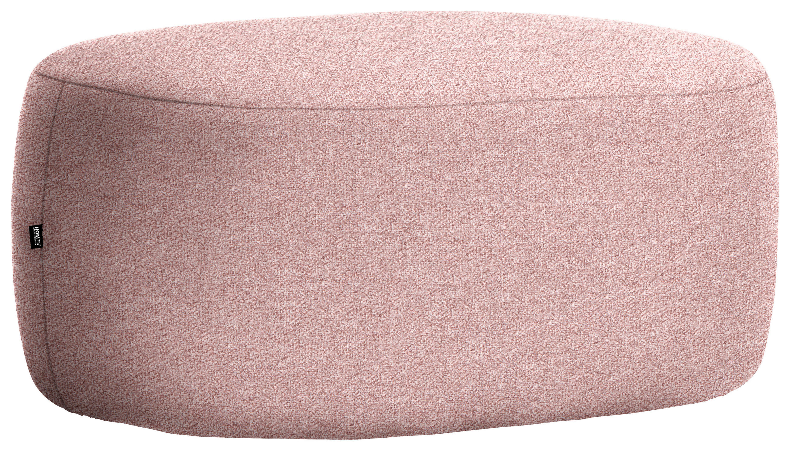 HOCKER in Textil Altrosa  - Schwarz/Altrosa, MODERN, Kunststoff/Textil (88/43/66cm) - Hom`in