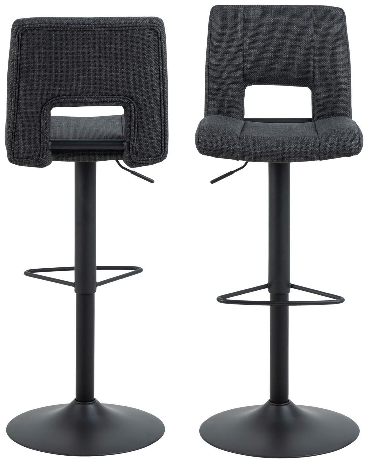 BAROVÁ ŽIDLE, tmavě šedá - černá/tmavě šedá, Design, kov/textil (41,5/115/52cm) - MID.YOU