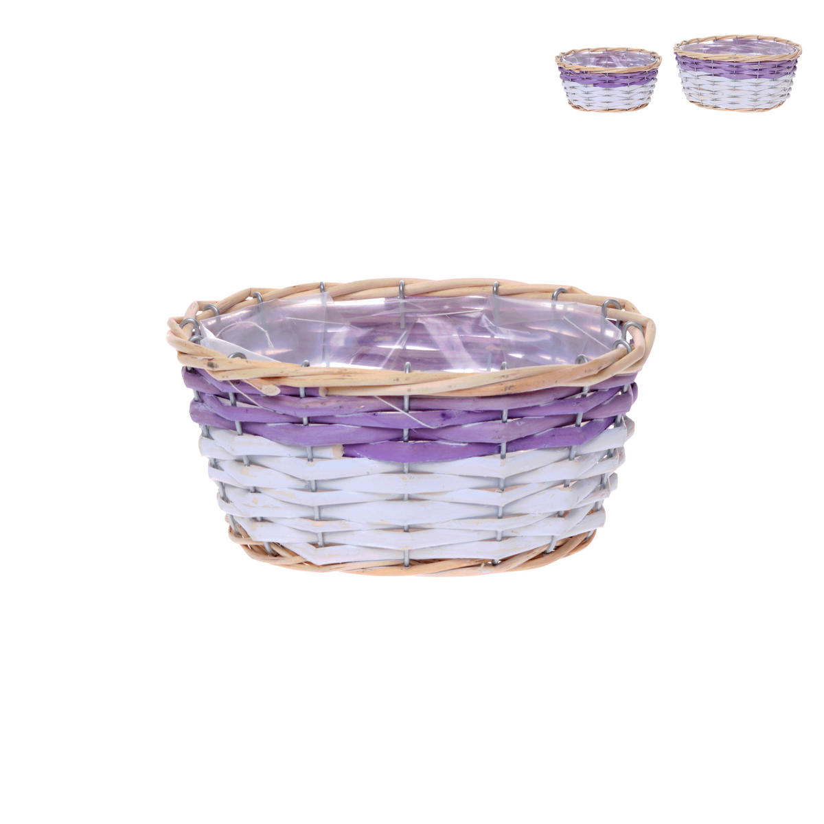 PFLANZTOPF  - Lila/Weiß, LIFESTYLE, Holz/Kunststoff (19/14/9cm)