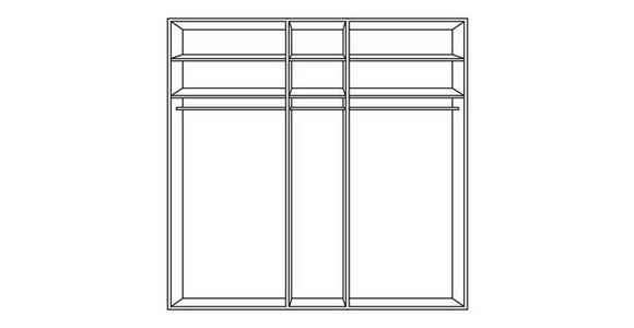 DREHTÜRENSCHRANK in Graphitfarben, Eichefarben - Chromfarben/Eichefarben, KONVENTIONELL, Glas/Holzwerkstoff (250/216/58cm) - Novel