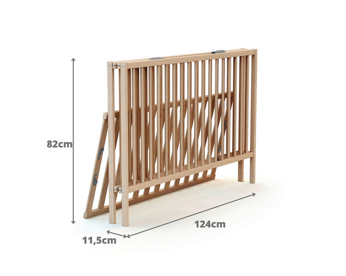 GITTERBETT Click  123,6/64,5/82 cm   - Naturfarben, Basics, Holz (123,6/64,5/82cm) - Jimmylee